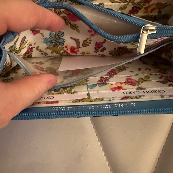 Blue Snakeskin Print Genuine Leather Women's Wallet - Picture 6 of 9